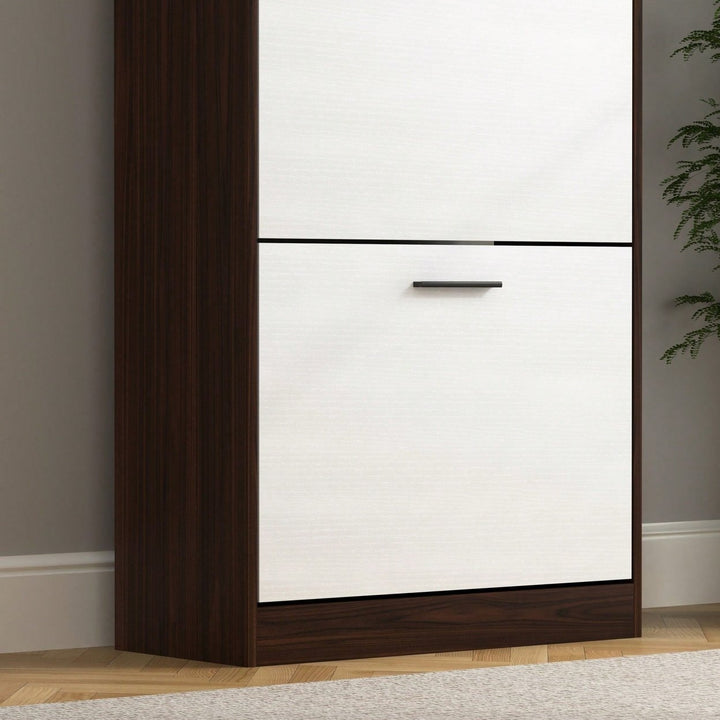 Narrow Shoe Storage Cabinet With 3 Flip Drawers For Entryway Organization Image 9