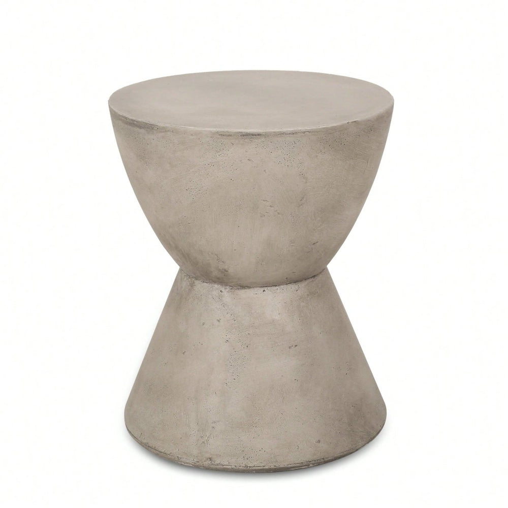 Outdoor MGO Side Table For Patio And Garden Use Light Grey Image 2