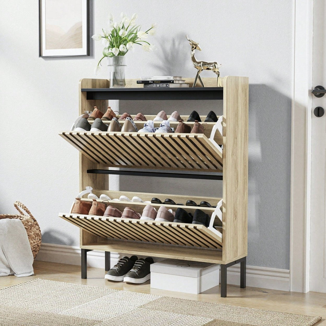 Multi-Layer Modern Minimalist Shoe Cabinet Storage Rack For Entryway Organization Image 11