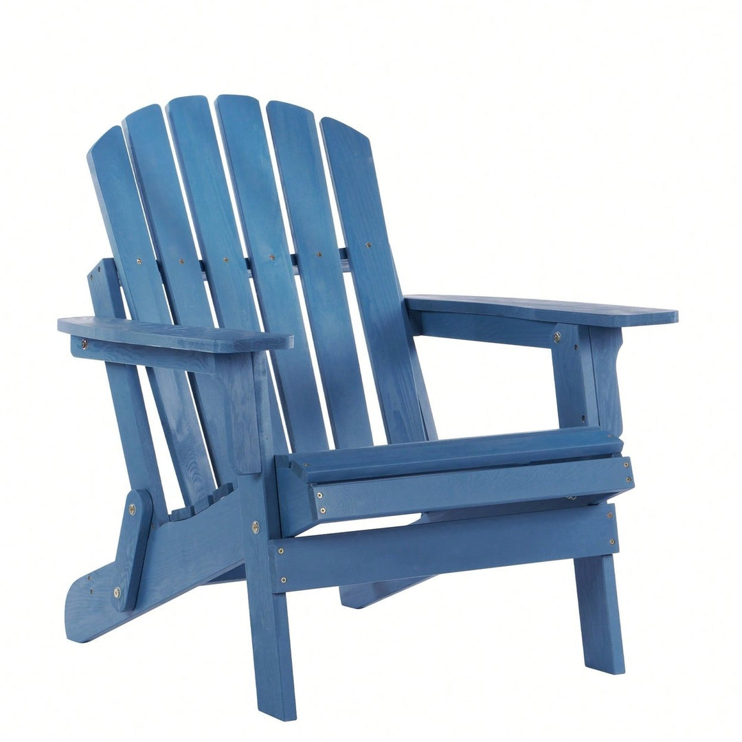 Oversized Wooden Folding Adirondack Chair With Pre-Assembled Backrest And Seat For Patio Garden Backyard Pool Deck Image 8