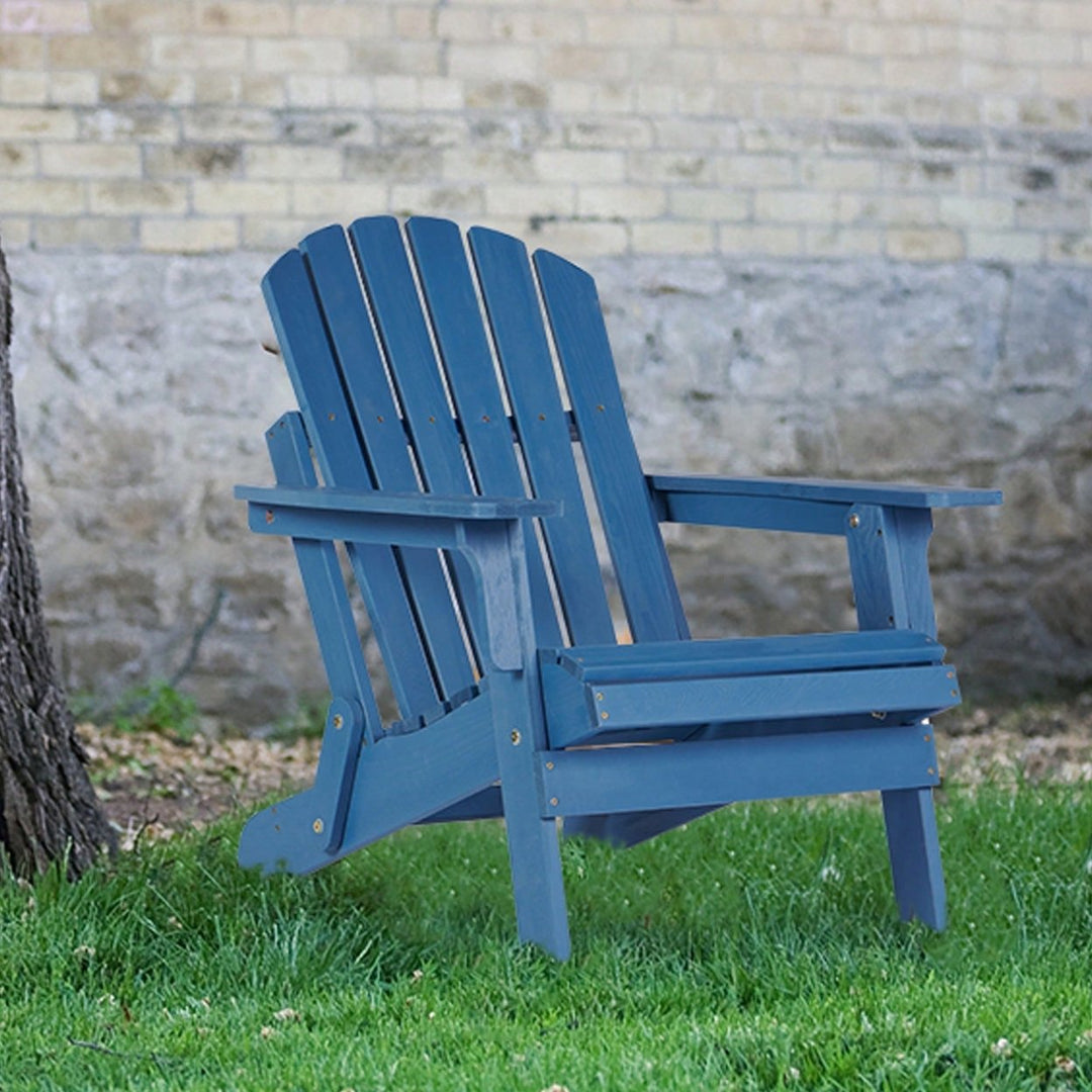 Oversized Wooden Folding Adirondack Chair With Pre-Assembled Backrest And Seat For Patio Garden Backyard Pool Deck Image 9