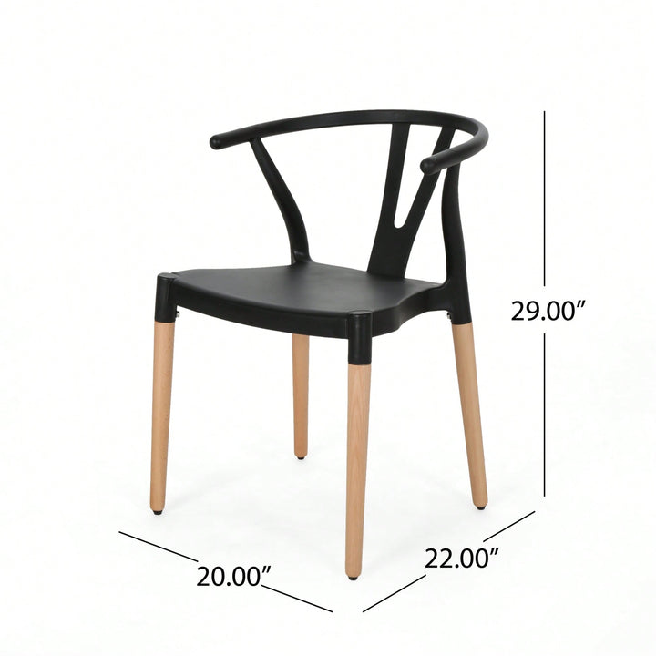 Set Of 2 Modern Plastic Dining Chairs For Home And Kitchen Use Image 5