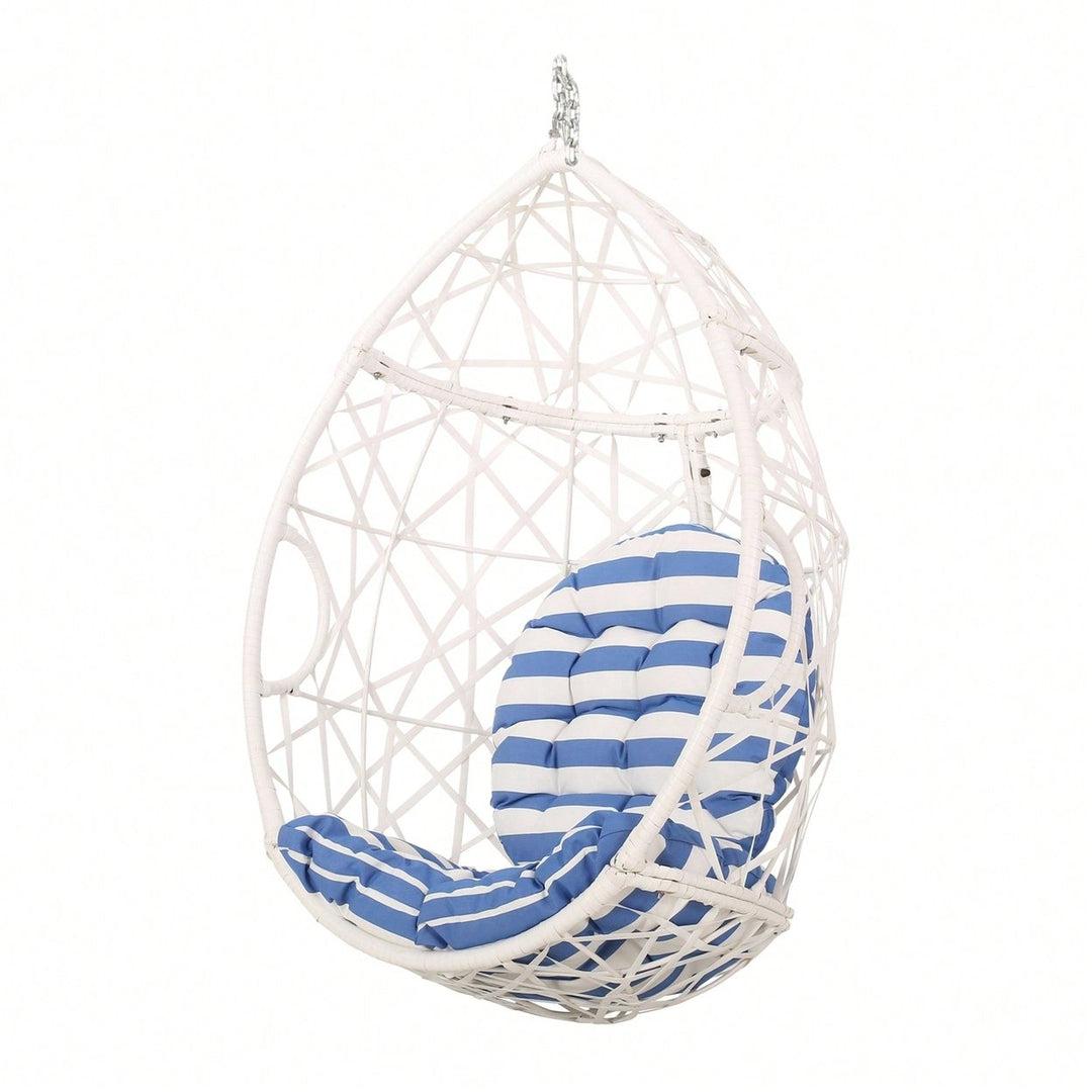 Stylish Indoor Outdoor Hanging Egg Chair With Cushion For Relaxation And Comfort Image 2