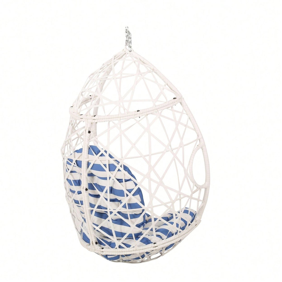 Stylish Indoor Outdoor Hanging Egg Chair With Cushion For Relaxation And Comfort Image 3