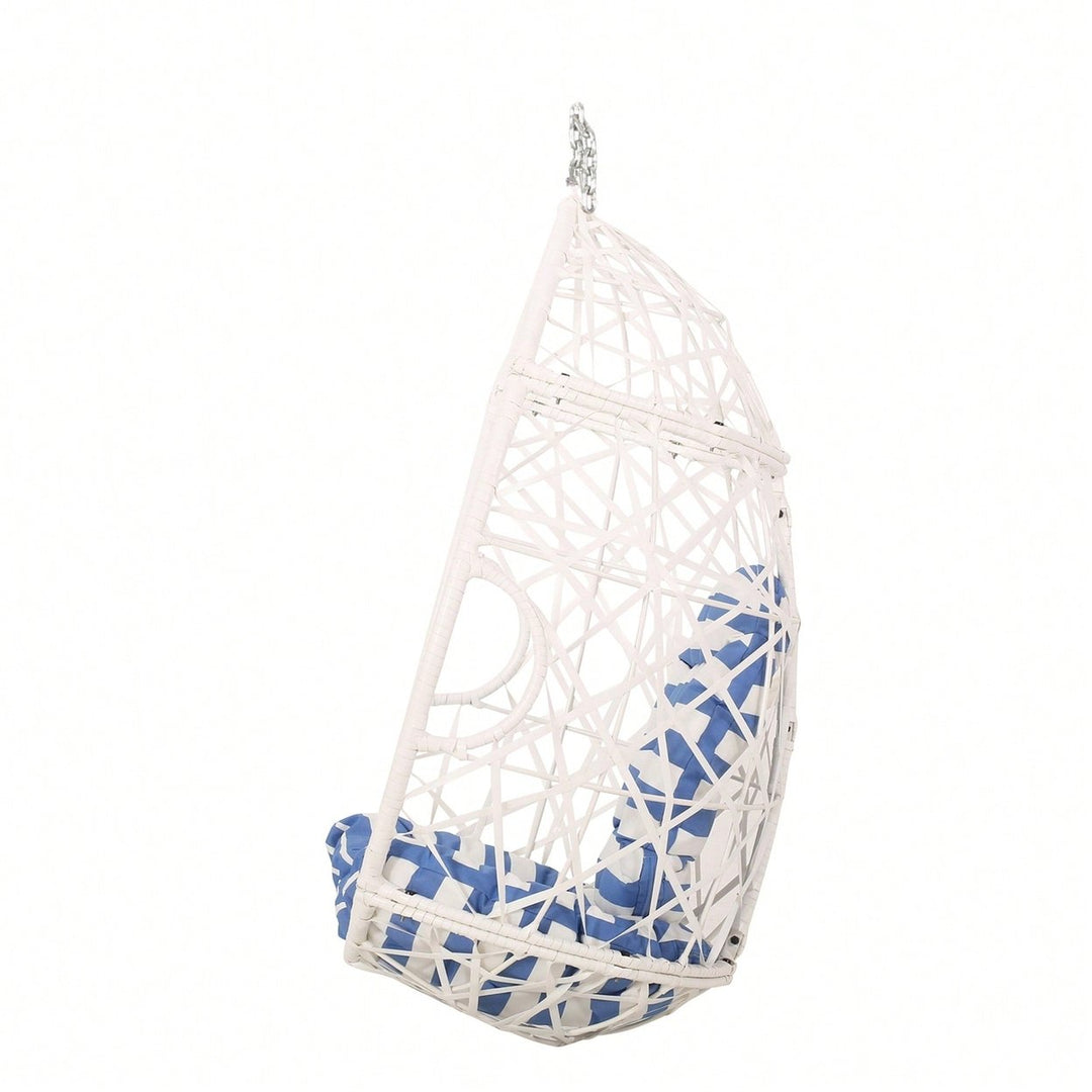 Stylish Indoor Outdoor Hanging Egg Chair With Cushion For Relaxation And Comfort Image 4