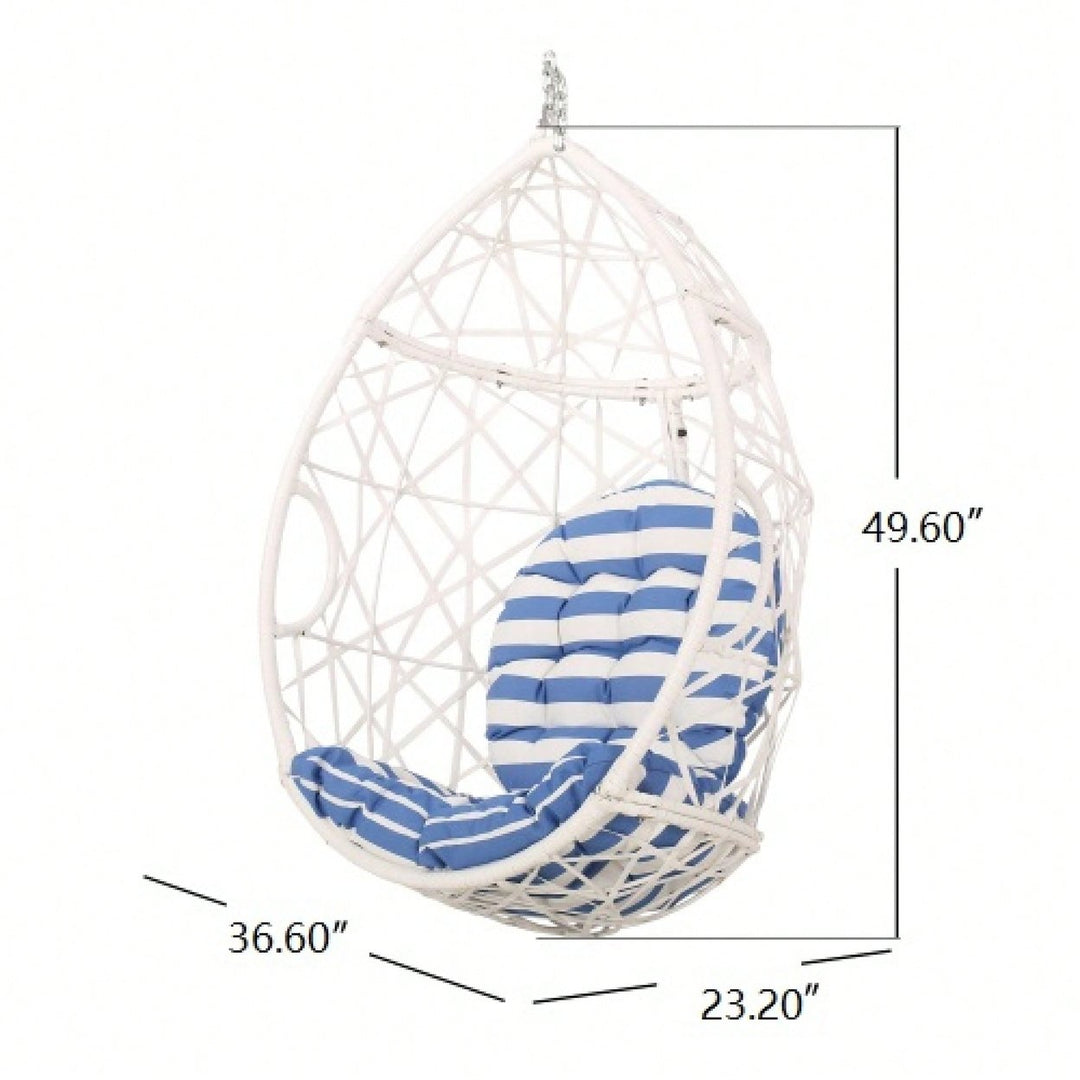 Stylish Indoor Outdoor Hanging Egg Chair With Cushion For Relaxation And Comfort Image 6