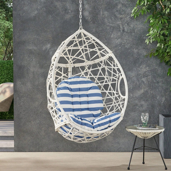 Stylish Indoor Outdoor Hanging Egg Chair With Cushion For Relaxation And Comfort Image 11