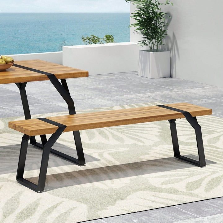 Stylish Outdoor Bench With Comfortable Seating And Durable Design For Patio Or Garden Image 3