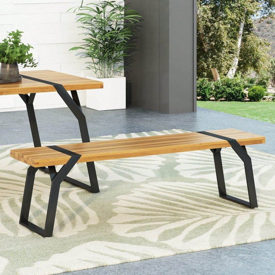 Stylish Outdoor Bench With Comfortable Seating And Durable Design For Patio Or Garden Image 4