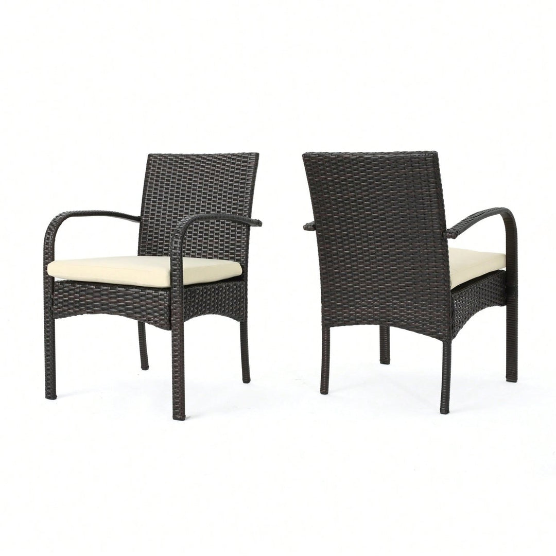 Stylish Wicker Dining Chair With Comfortable Cushion For Modern Outdoor And Indoor Spaces Image 1