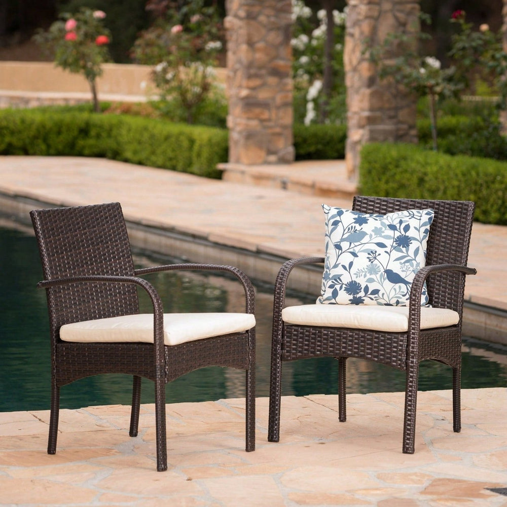 Stylish Wicker Dining Chair With Comfortable Cushion For Modern Outdoor And Indoor Spaces Image 2