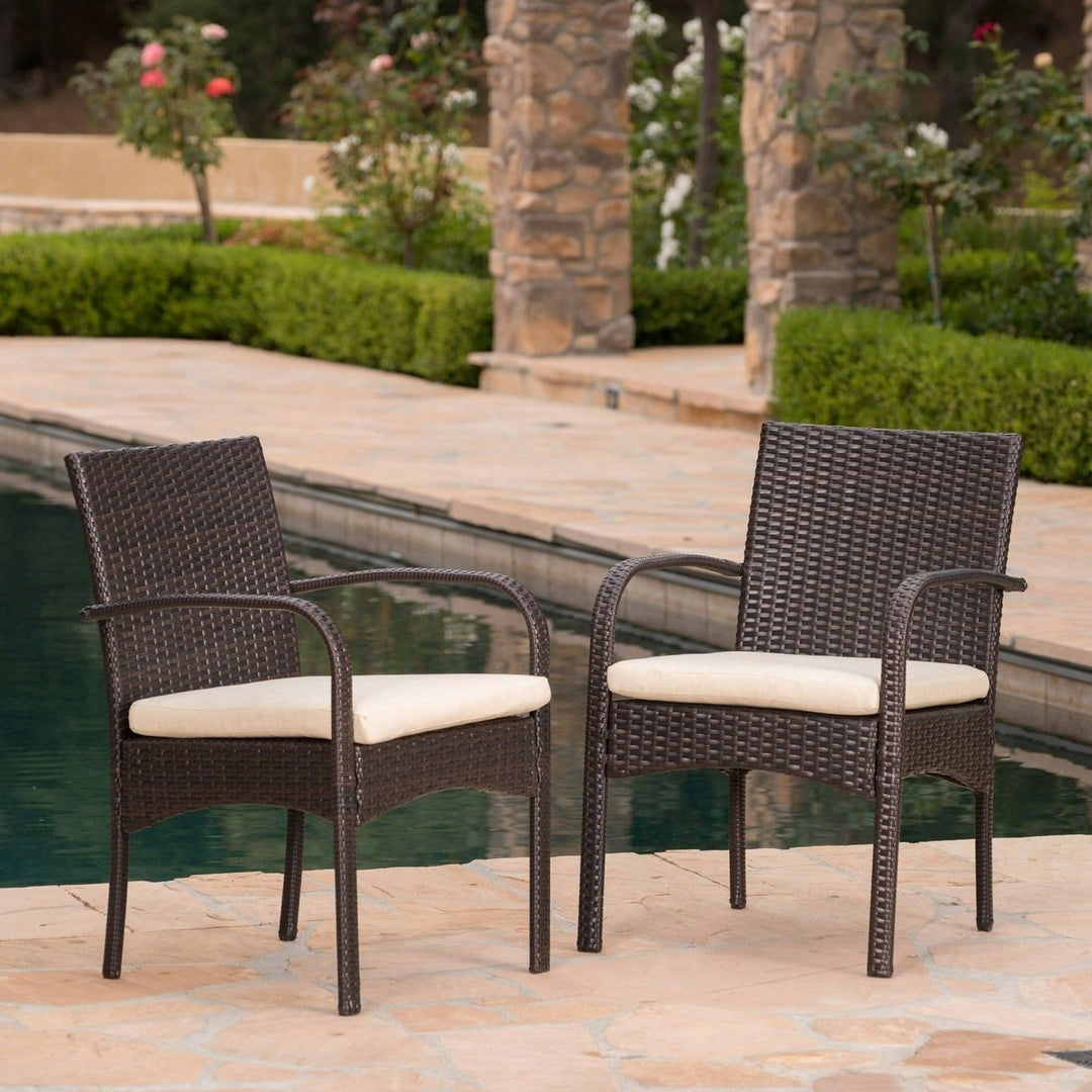 Stylish Wicker Dining Chair With Comfortable Cushion For Modern Outdoor And Indoor Spaces Image 3