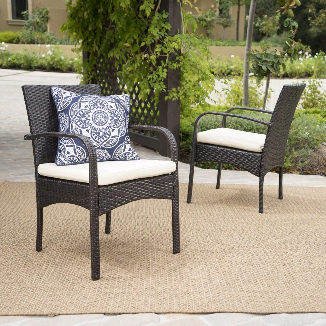 Stylish Wicker Dining Chair With Comfortable Cushion For Modern Outdoor And Indoor Spaces Image 4