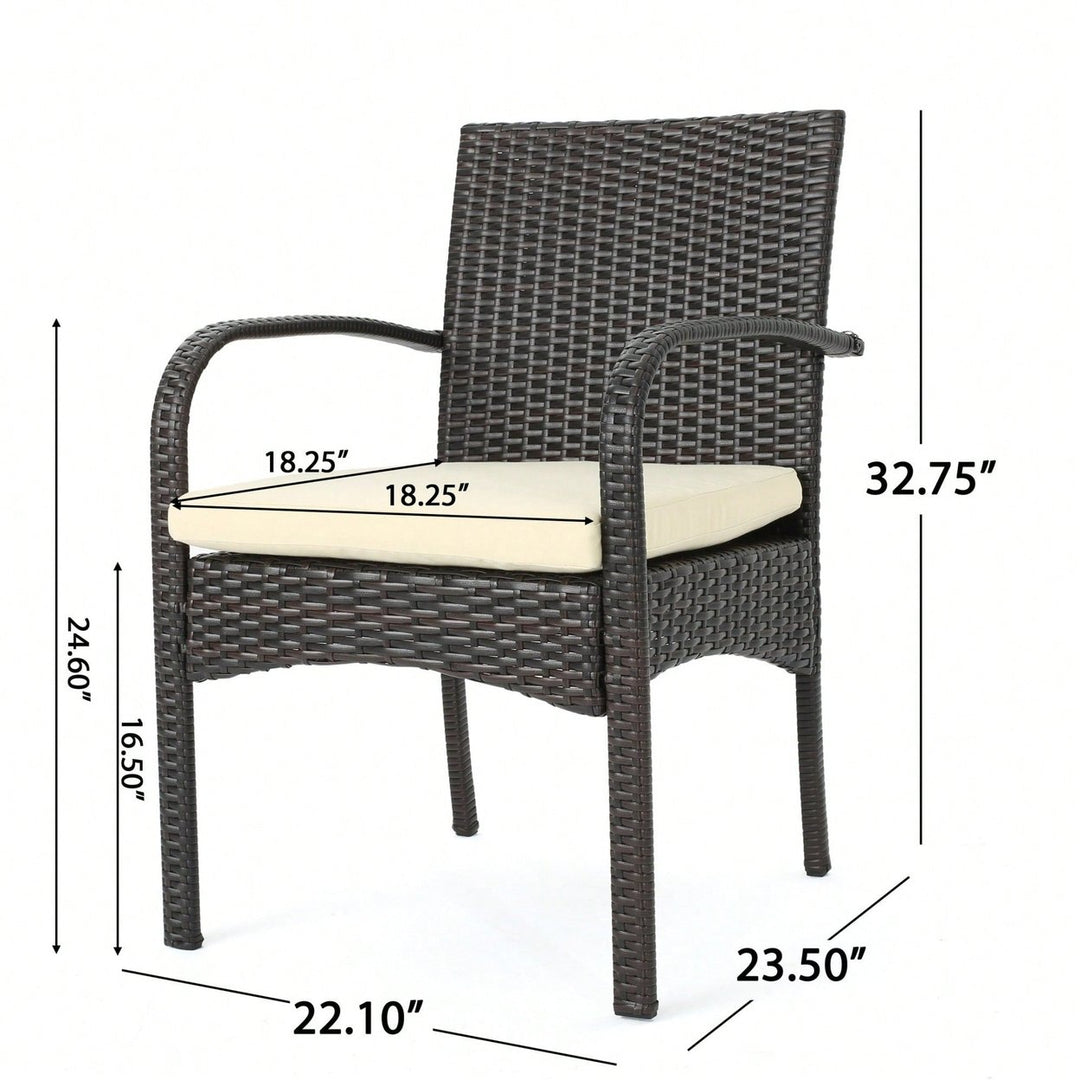 Stylish Wicker Dining Chair With Comfortable Cushion For Modern Outdoor And Indoor Spaces Image 5