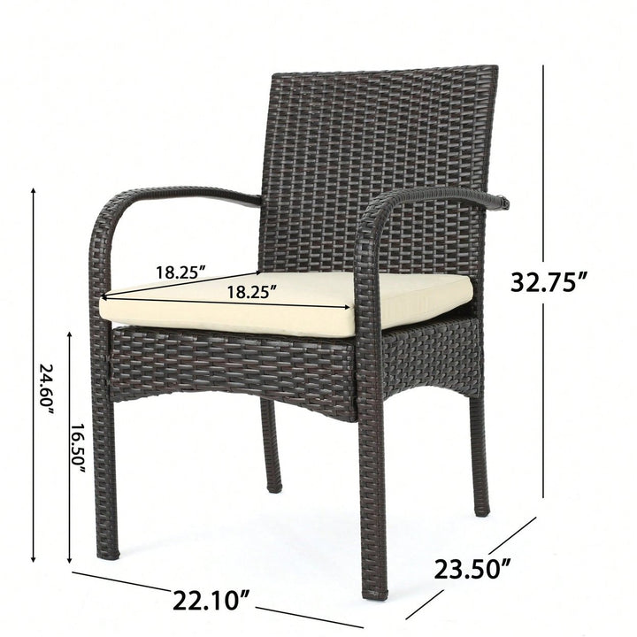 Stylish Wicker Dining Chair With Comfortable Cushion For Modern Outdoor And Indoor Spaces Image 5