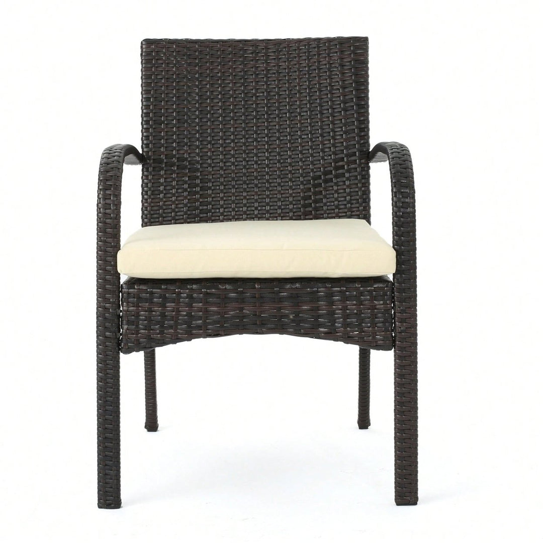 Stylish Wicker Dining Chair With Comfortable Cushion For Modern Outdoor And Indoor Spaces Image 6