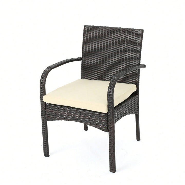 Stylish Wicker Dining Chair With Comfortable Cushion For Modern Outdoor And Indoor Spaces Image 7