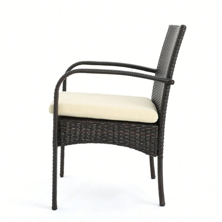 Stylish Wicker Dining Chair With Comfortable Cushion For Modern Outdoor And Indoor Spaces Image 8