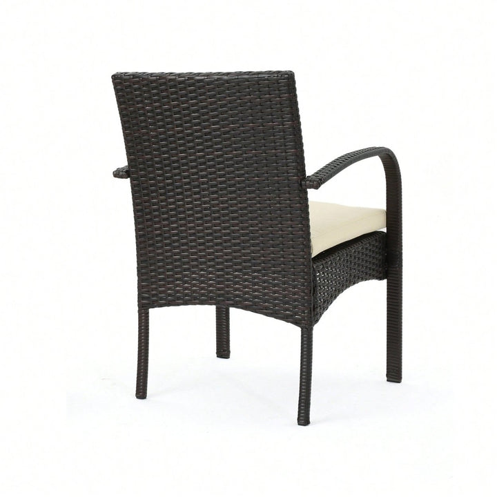 Stylish Wicker Dining Chair With Comfortable Cushion For Modern Outdoor And Indoor Spaces Image 9