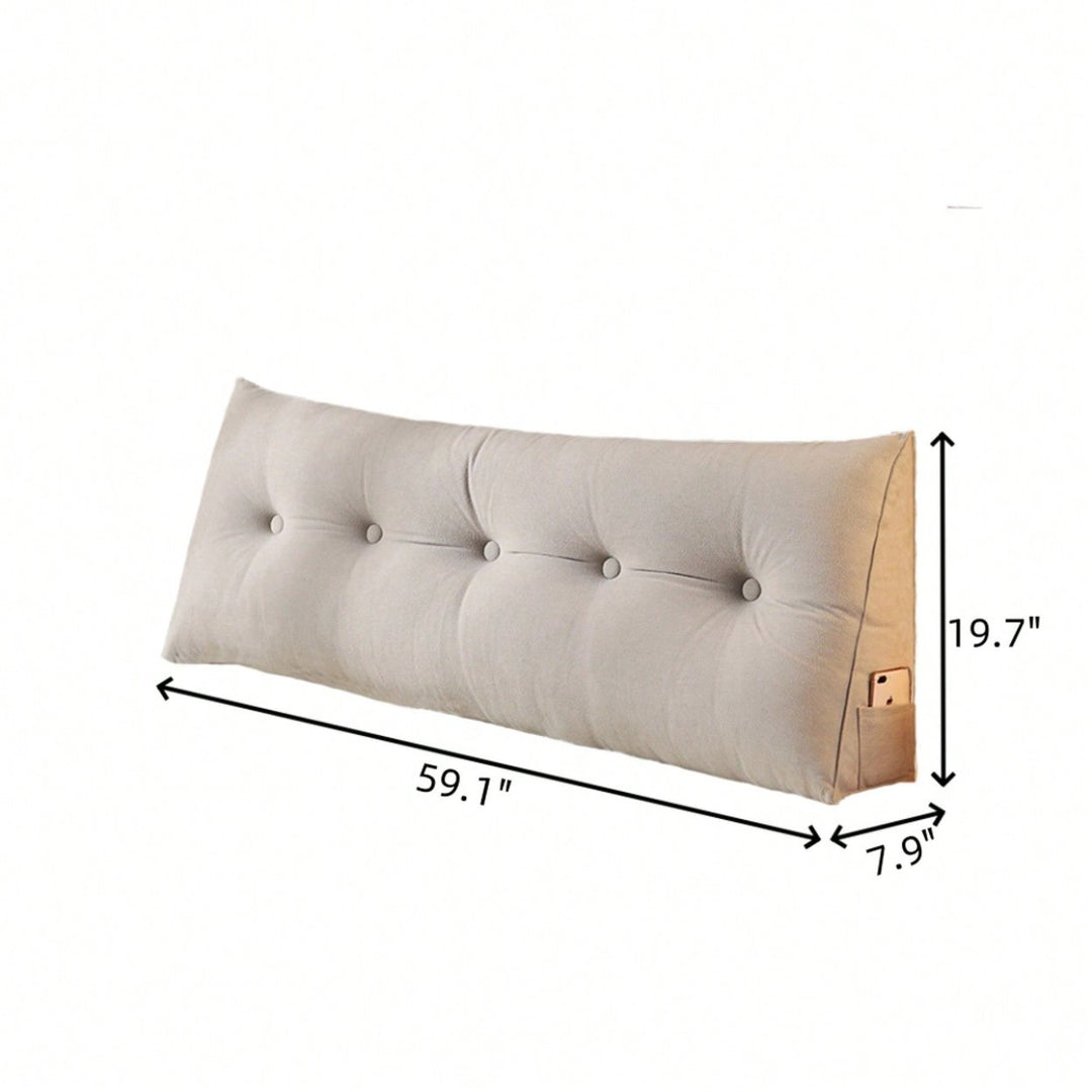 Triangular Wedge Headboard Pillow For Bed Rest And Reading Support With Removable Cover Image 5