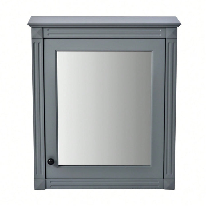 Wall Mounted Bathroom Storage Cabinet With Mirror Adjustable Shelf Over The Toilet Space Saver Image 3