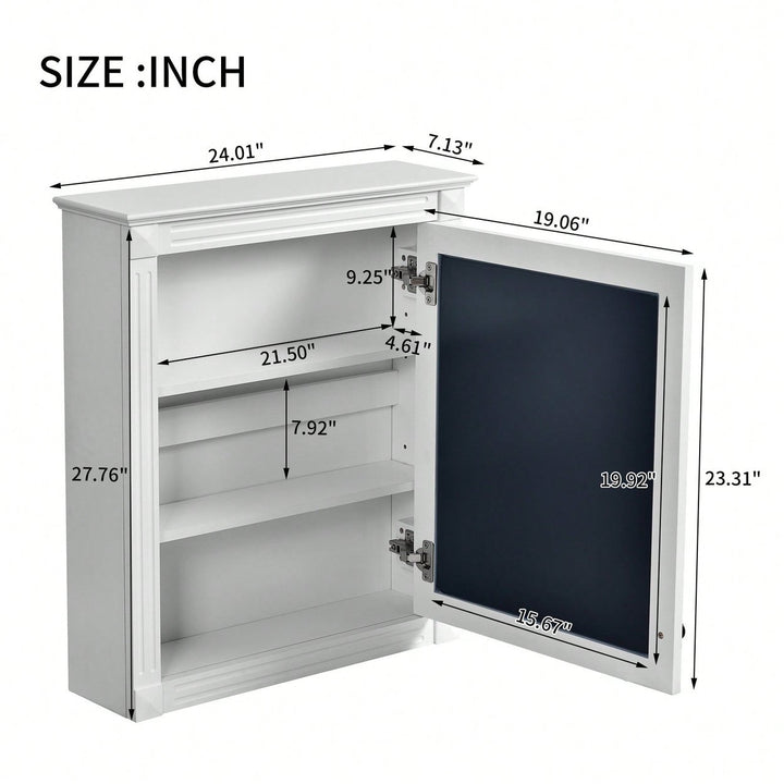 Wall Mounted Bathroom Storage Cabinet With Mirror Adjustable Shelf Over The Toilet Space Saver Image 6