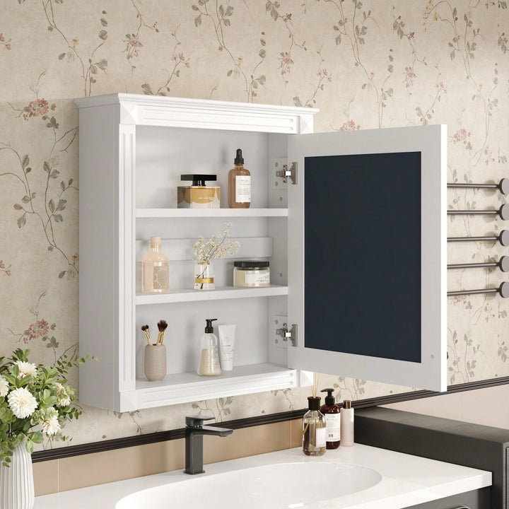 Wall Mounted Bathroom Storage Cabinet With Mirror Adjustable Shelf Over The Toilet Space Saver Image 8