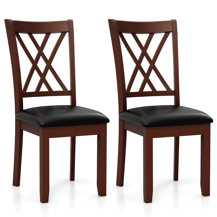 Set of 4 Dining Chair Kitchen Chair with Backrest Padded Seat and Rubber Wood Legs Image 9