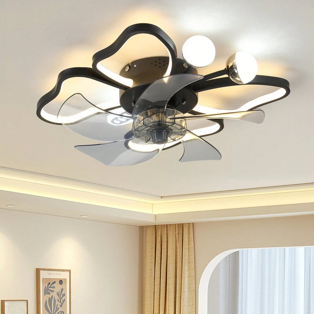 19.7 Inch Modern Butterfly Ceiling Fan with Lights Remote Control Noiseless Timing Function Ideal for Bedroom Living Image 2