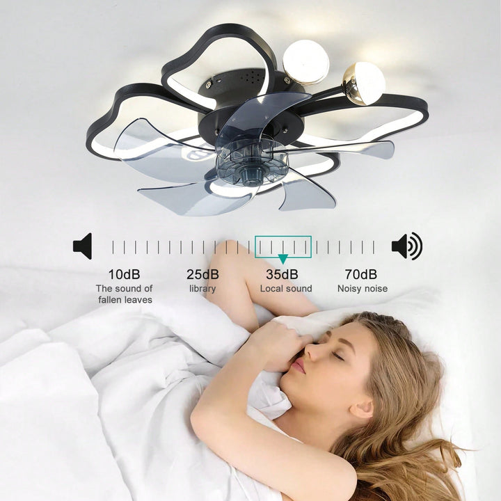 19.7 Inch Modern Butterfly Ceiling Fan with Lights Remote Control Noiseless Timing Function Ideal for Bedroom Living Image 3