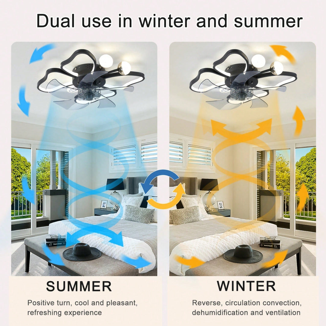 19.7 Inch Modern Butterfly Ceiling Fan with Lights Remote Control Noiseless Timing Function Ideal for Bedroom Living Image 5