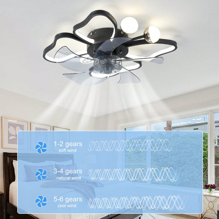 19.7 Inch Modern Butterfly Ceiling Fan with Lights Remote Control Noiseless Timing Function Ideal for Bedroom Living Image 7