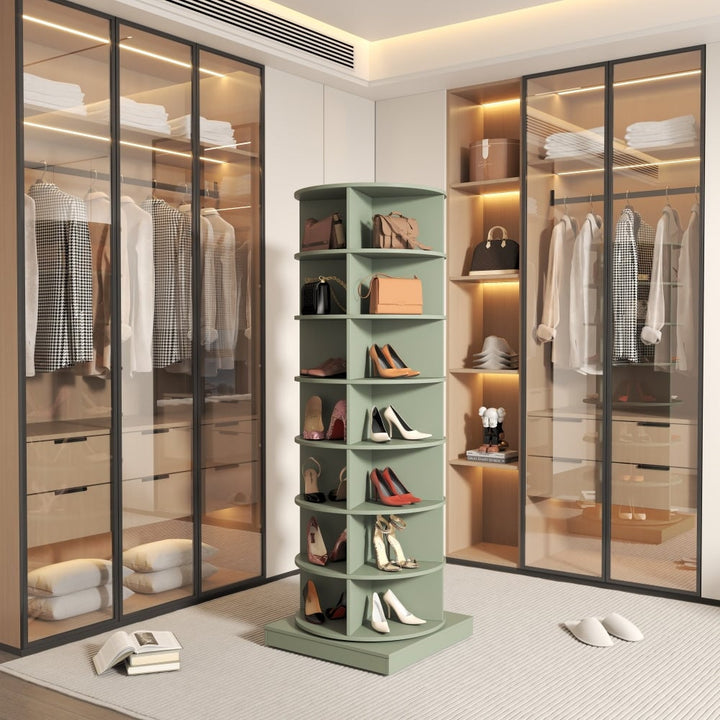 360 Degree Rotating 7-Tier Shoe Storage Cabinet Space-Saving Organizer For Home Entryway Image 2