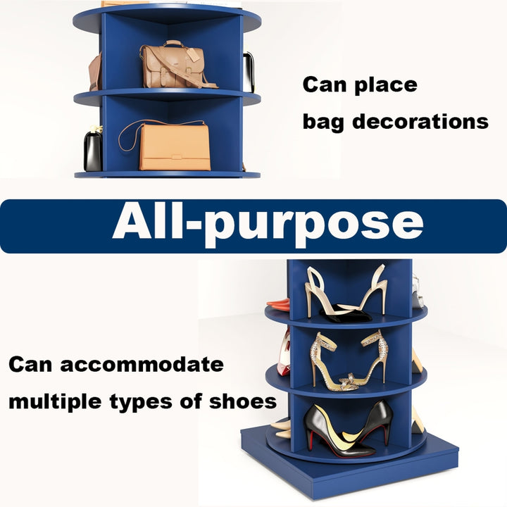 360 Degree Rotating 7-Tier Shoe Storage Cabinet Space-Saving Organizer For Home Entryway Image 9