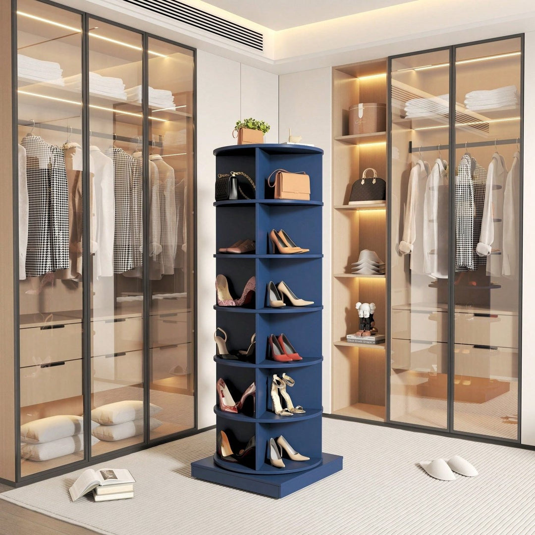 360 Degree Rotating Shoe Cabinet With 6 Layers For Space-Saving Storage And Organization Image 3