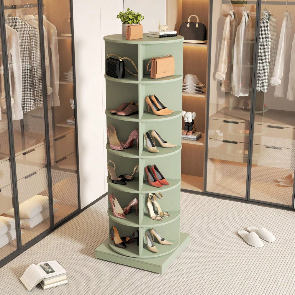 360 Degree Rotating Shoe Cabinet With 6 Layers For Space-Saving Storage And Organization Image 7