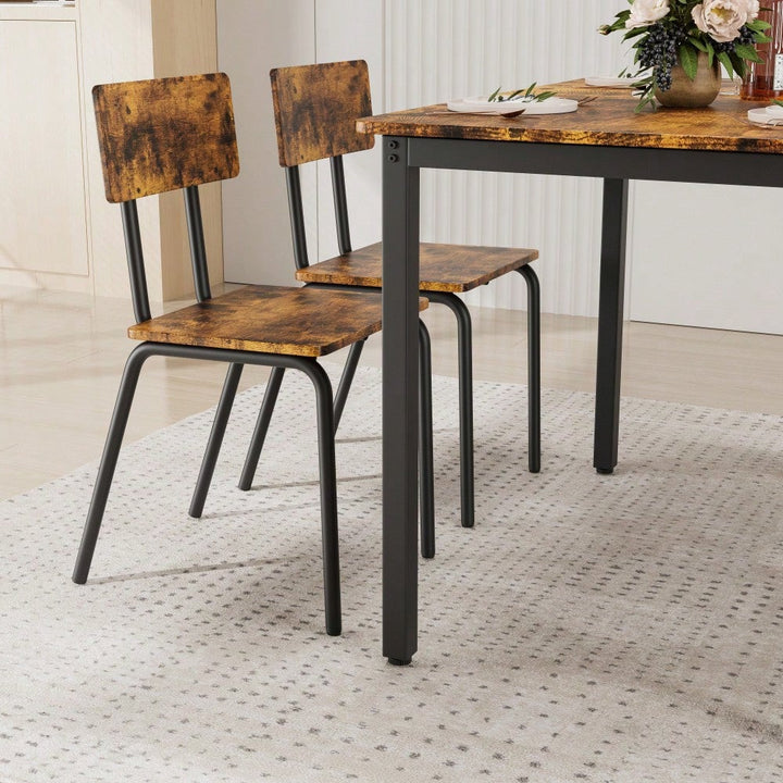 5-Piece Dining Table Set with 4 Chairs for Small Spaces 43 Inch Kitchen Table with Metal Frame and MDF Easy to Clean Image 10