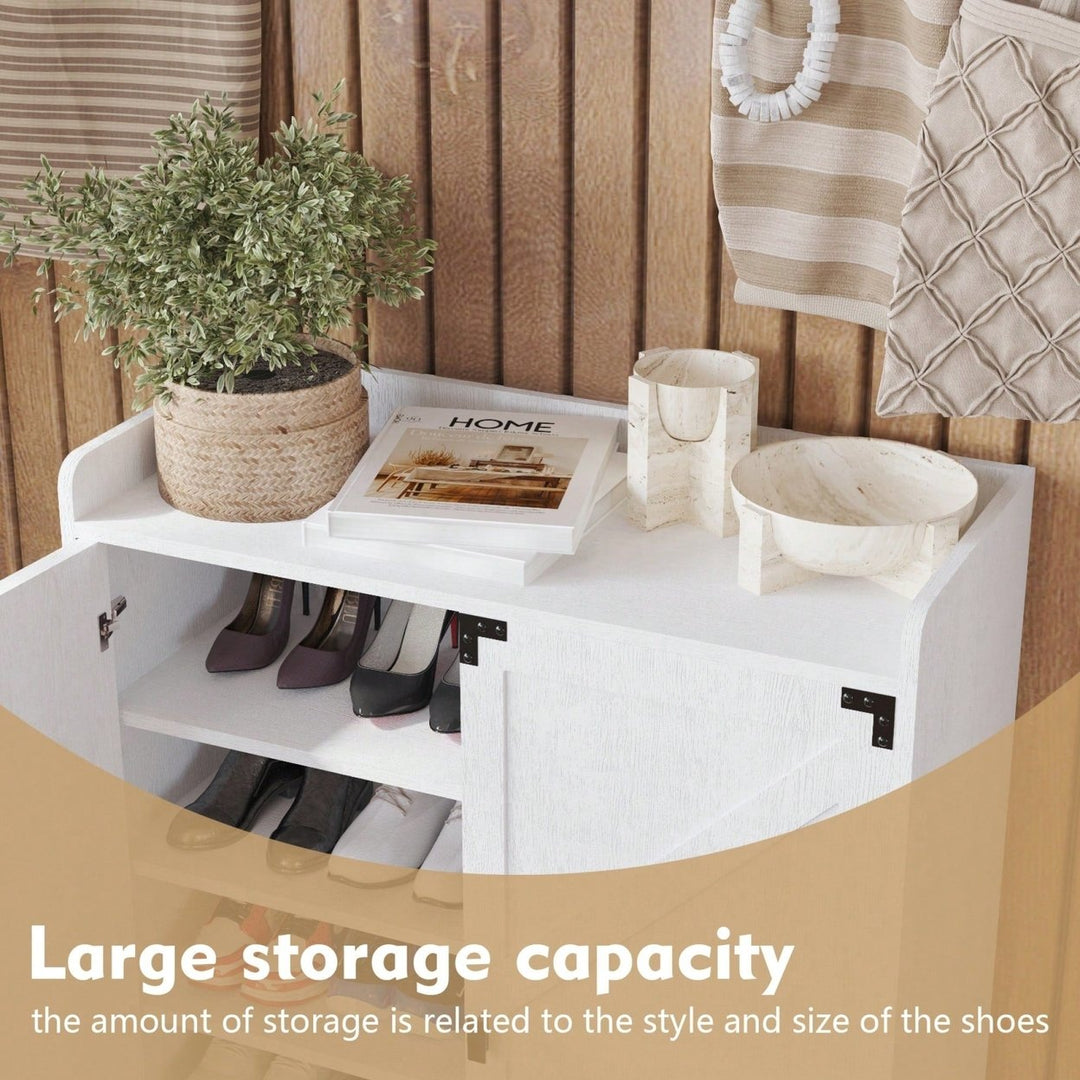 6-Tier Wooden Shoe Storage Organizer With Adjustable Shelves For Entryway Hallway Closet Living Room Image 10