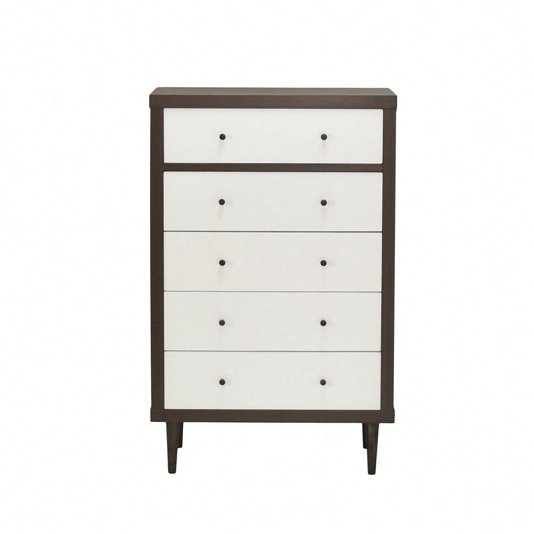 Elegant 5-Drawer Storage Chest For Bedroom Or Living Room Organization Image 1