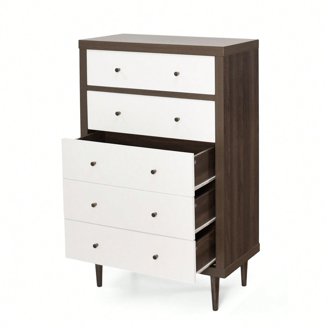 Elegant 5-Drawer Storage Chest For Bedroom Or Living Room Organization Image 5