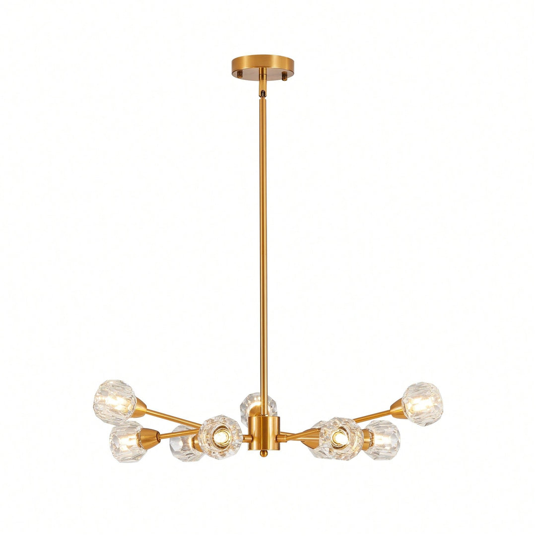 Elegant 9-Light Golden Crystal Chandelier For Living Room Dining Room Bedroom Kitchen Lighting Fixtures Image 1