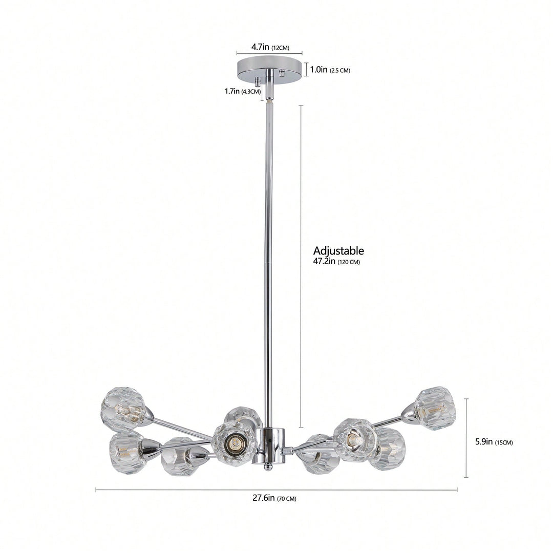 Elegant 9-Light Golden Crystal Chandelier For Living Room Dining Room Bedroom Kitchen Lighting Fixtures Image 6