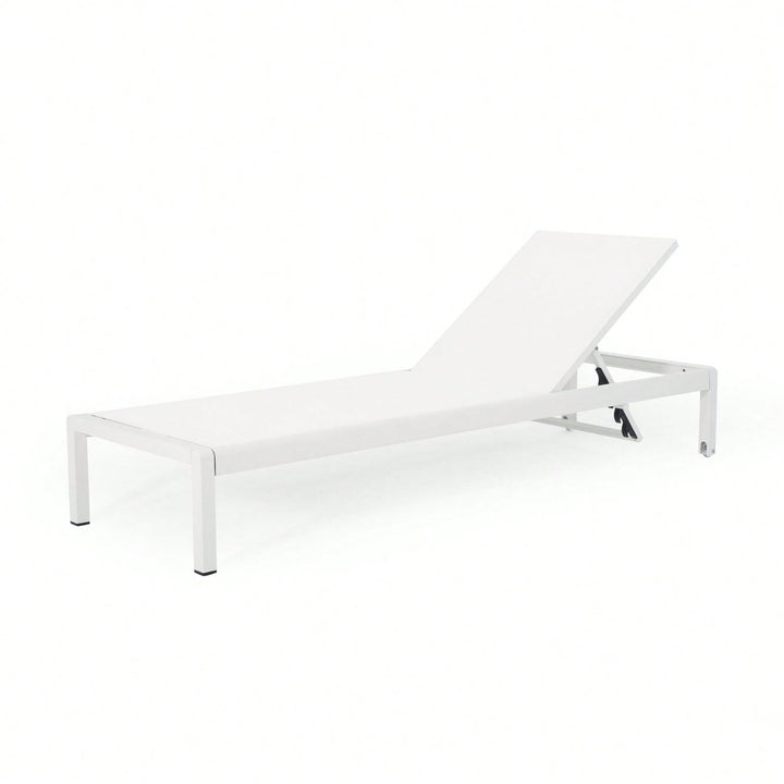 Comfortable Outdoor Chaise Lounge With Adjustable Backrest For Relaxation And Sunbathing Image 5