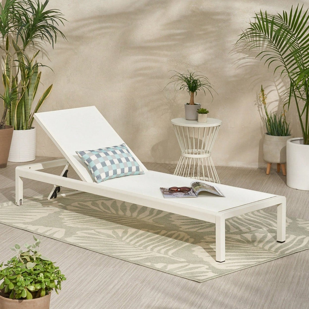 Comfortable Outdoor Chaise Lounge With Adjustable Backrest For Relaxation And Sunbathing Image 8