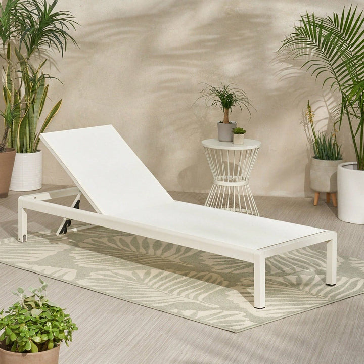 Comfortable Outdoor Chaise Lounge With Adjustable Backrest For Relaxation And Sunbathing Image 9