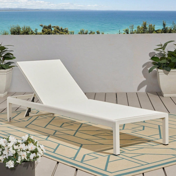 Comfortable Outdoor Chaise Lounge With Adjustable Backrest For Relaxation And Sunbathing Image 11