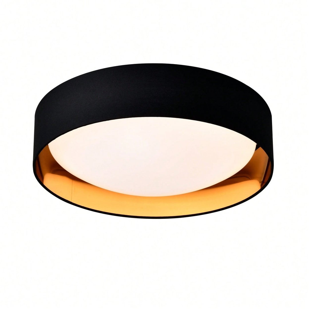 Dimmable 16.93 Inch Black Round Flush Mount Ceiling Light 24W 5 CCT Selectable 2400 Lumen LED Fixture For Bedroom And Image 1