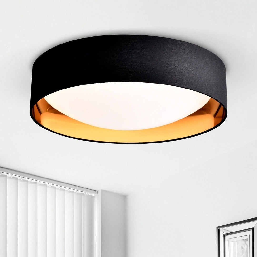 Dimmable 16.93 Inch Black Round Flush Mount Ceiling Light 24W 5 CCT Selectable 2400 Lumen LED Fixture For Bedroom And Image 2