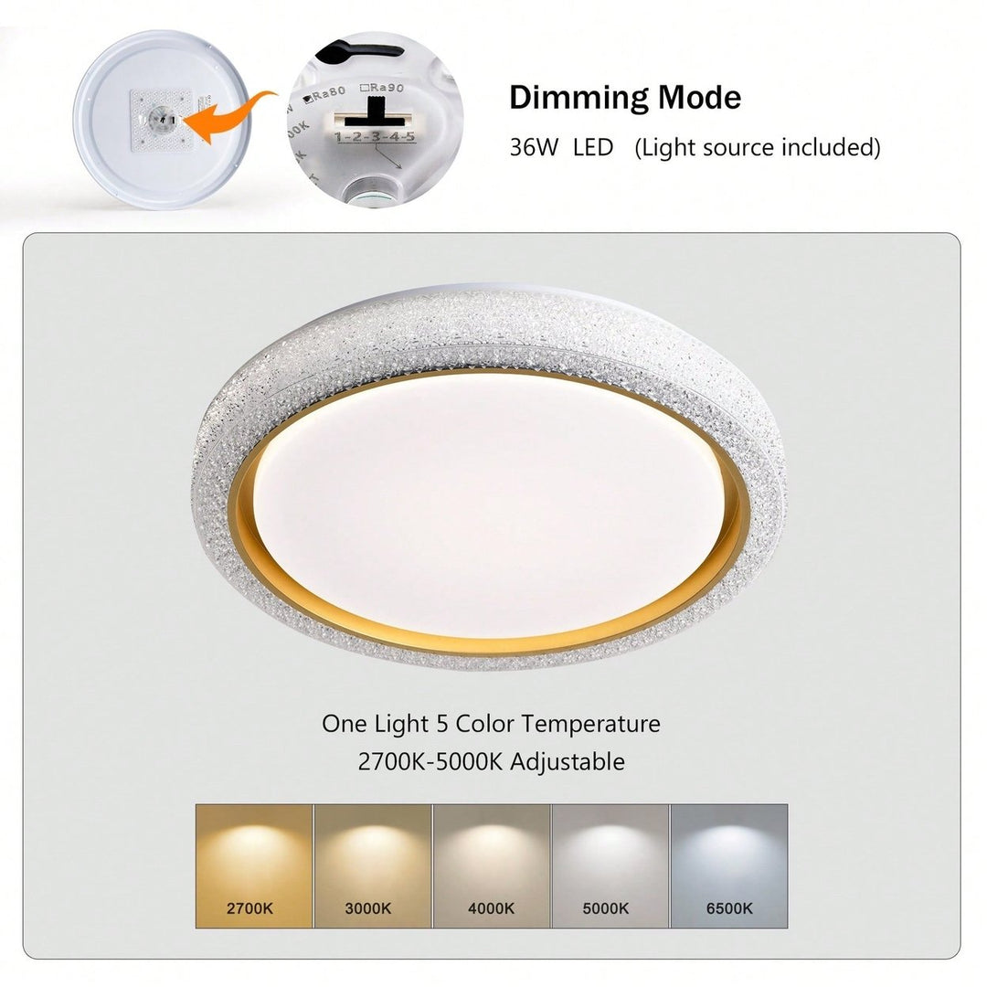 Dimmable 36W LED Flush Mount Ceiling Light 19.69in 3600LM With 5 Color Temperatures For Bedroom Bathroom Hallway Image 7