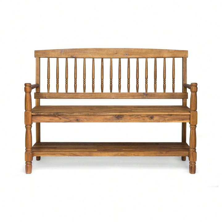 Elegant Outdoor Garden Bench With Comfortable Seating And Durable Design Image 1